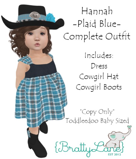 {BL}Hannah Complete Outfit-Plaid Blue(Boxed)