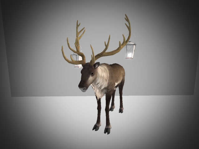 Reindeer with 2 lanterns