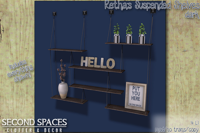 Second Spaces - Retha's Suspended Shelves - dark (bxd2)