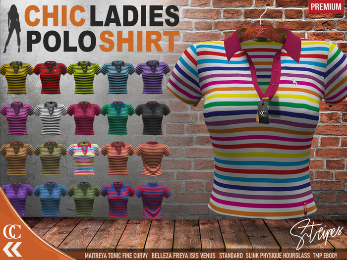[CHIC] POLO LADIES SHIRTS STRIPES
