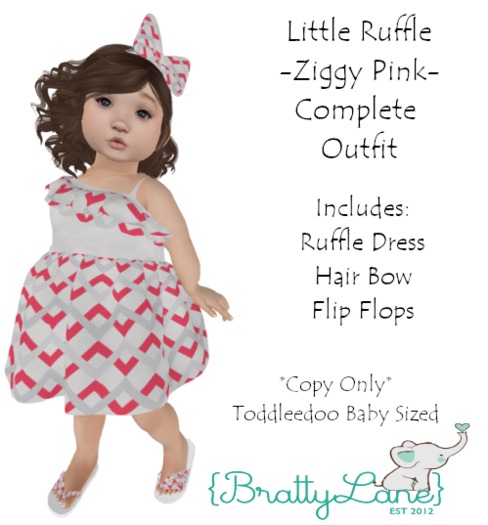 {BL}Little Ruffle Complete Outfit-Ziggy Pink