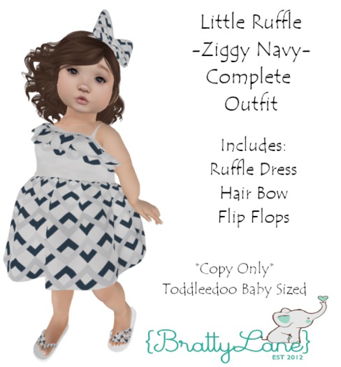 {BL}Little Ruffle Complete Outfit-Ziggy Navy(Boxed)