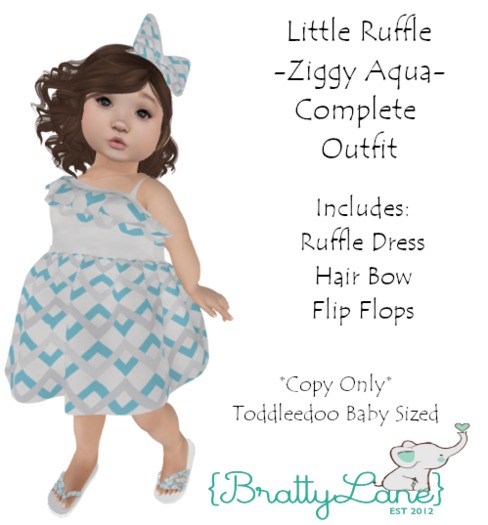 {BL}Little Ruffle Complete Outfit-Ziggy Aqua(Boxed)