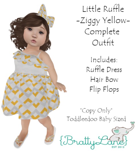 {BL}Little Ruffle Complete Outfit-Ziggy Yellow