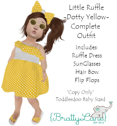 {BL}Little Ruffle Complete Outfit-Dotty Yellow