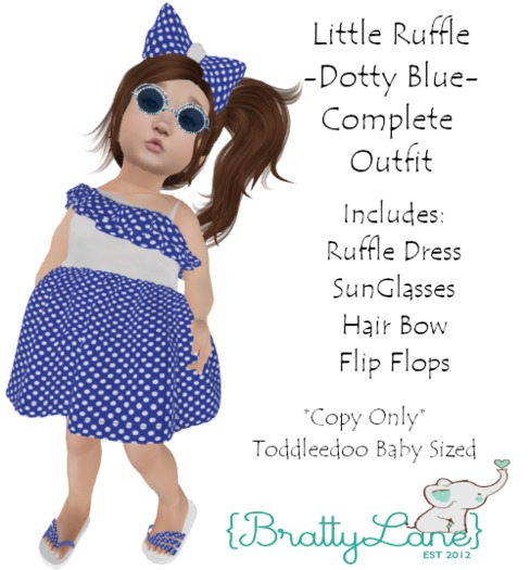 {BL}Little Ruffle Complete Outfit-Dotty Blue(Boxed)