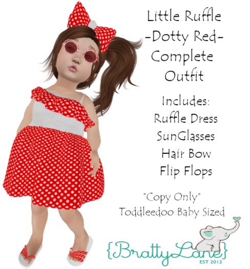 {BL}Little Ruffle Complete Outfit-Dotty Red