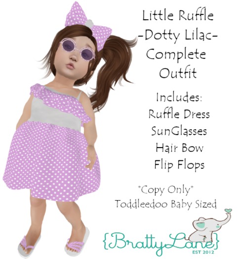 {BL}Little Ruffle Complete Outfit-Dotty Lilac(Boxed)