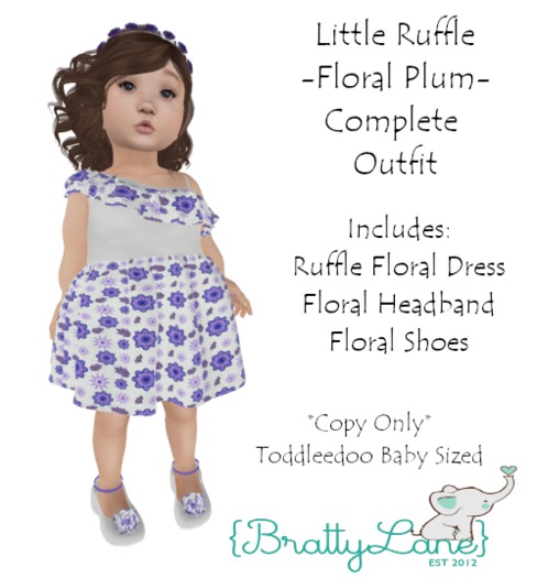{BL}Little Ruffle Complete Outfit-Floral Plum(Boxed)