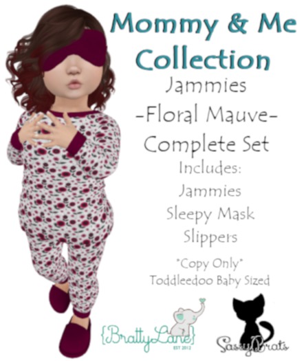 {BL}Jammies Complete Set-Floral Mauve