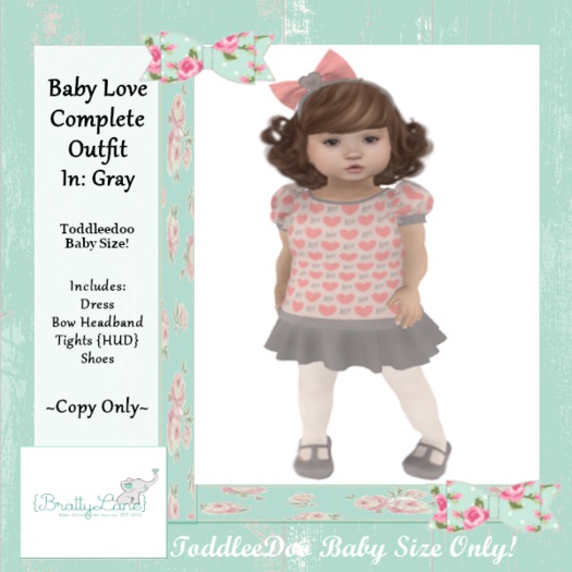 {BL} Baby Love Complete Outfit-Gray {Boxed}