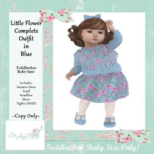 {BL} Little Flower Complete Outfit-Blue {Boxed}