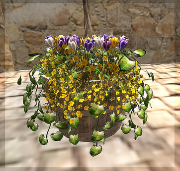 Second Life Marketplace - CJ Spring Planter with Topiary + Crocus