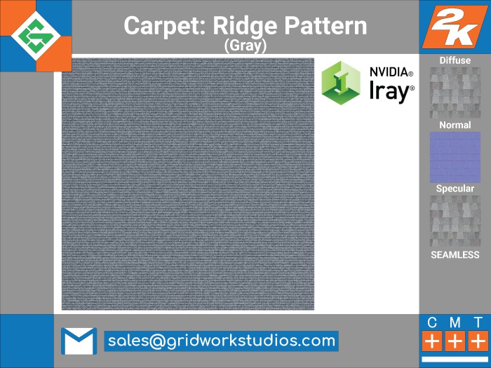 [ G.W.S. ] Carpet Ridges Pattern(Gray)