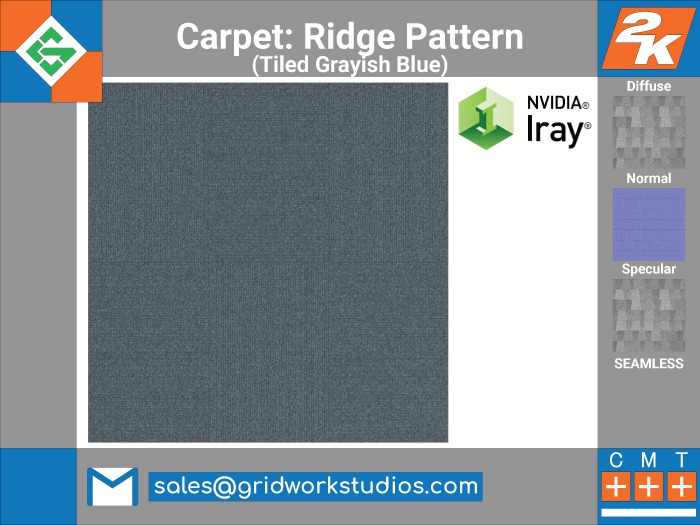 Carpet Ridges Pattern(Tiled Grayish Blue)