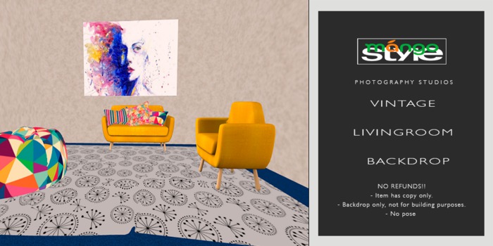 Vintage Living room  Backdrop
