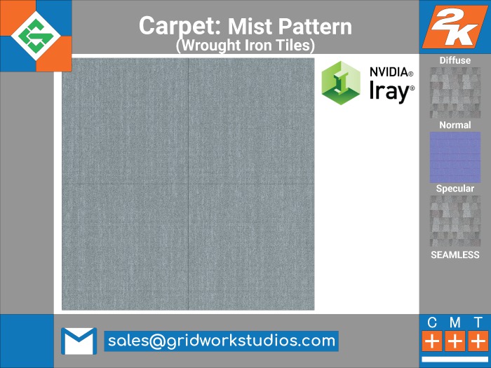 Carpet Curly Mist Pattern(Wrought Iron Tiles)