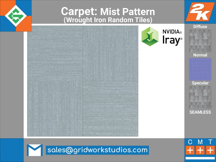 Carpet Curly Mist Pattern(Wrought Iron Random Tiles)