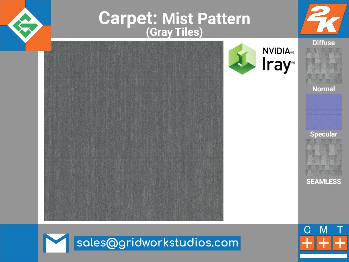 Carpet Curly Mist Pattern(Gray Tiles)