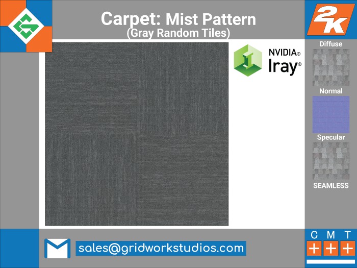 Carpet Curly Mist Pattern(Gray Random Tiles)