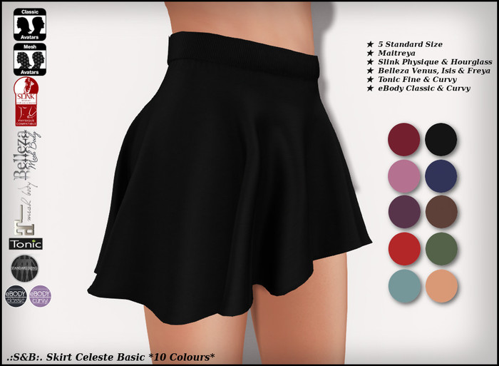 .:S&B:. Skirt Celeste Basic *10 Colours*