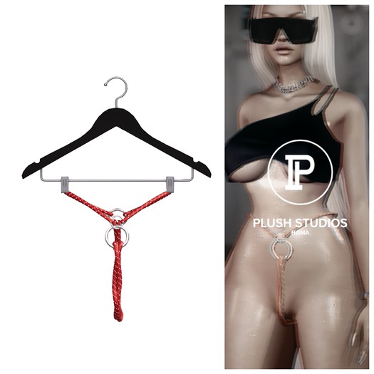 PlushStudios. Tanya Rope Thong - Red