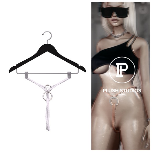 PlushStudios. Tanya Rope Thong - White