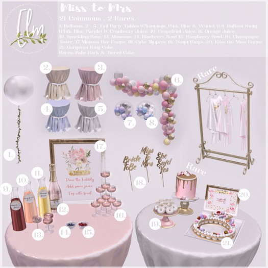 18. Elm. "Miss to Mrs" Cake Toppers