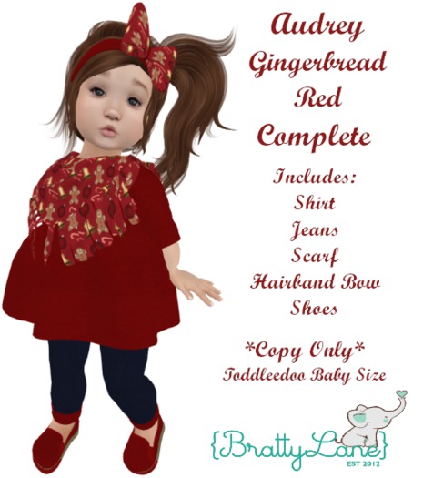 {BL}Audrey Complete Outfit-Gingerbread Red(Boxed)