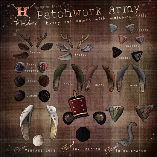 +Half-Deer+ Patchwork Army - Shadow Kitty