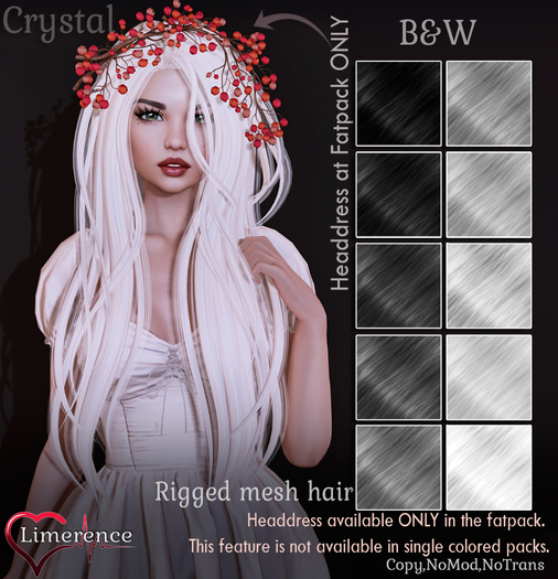 {Limerence} Crystal hair-B&W