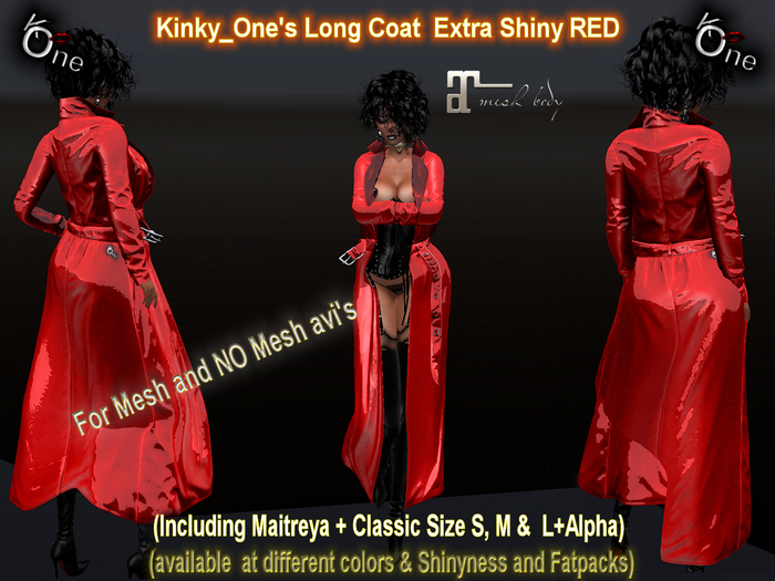 K_One Long Coat RED Extra Shiny