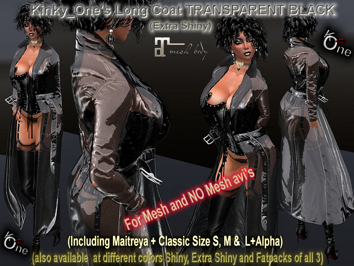 K_One Long Coat TRANSPARENT Extra Shiny
