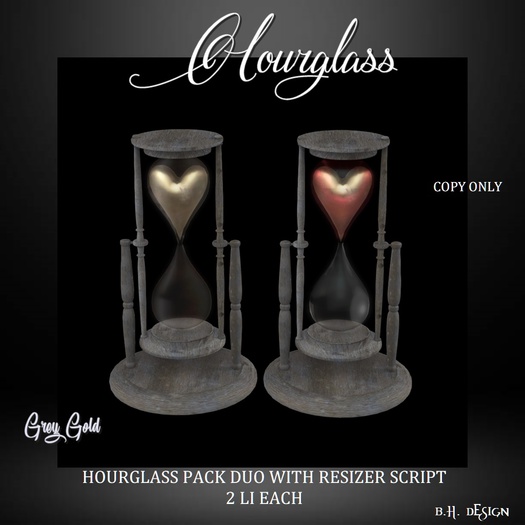 BHD HOURGLASS GREY GOLD