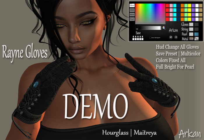 .::Arkan::. Rayne Gloves Maitreya/Hourglass DEMO