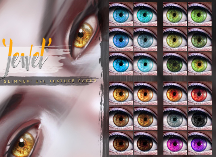 Second Life Marketplace *Birth* 'Jewel' Eye Textures [For Glimmer