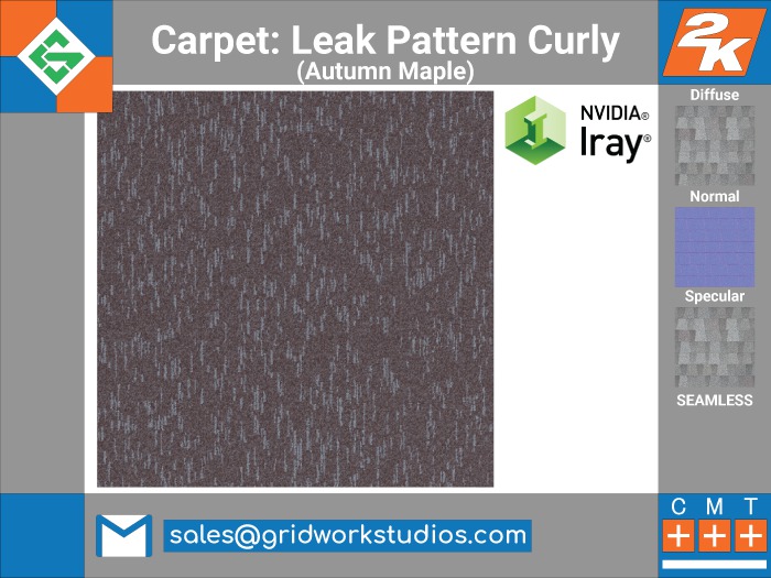 Carpet Curly Leaks Pattern(Autumn Maple)
