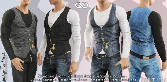 FashionNatic - Jaxtyn Vest with Top Fatpack - Signature Gianni, Belleza - Jake, Legacy