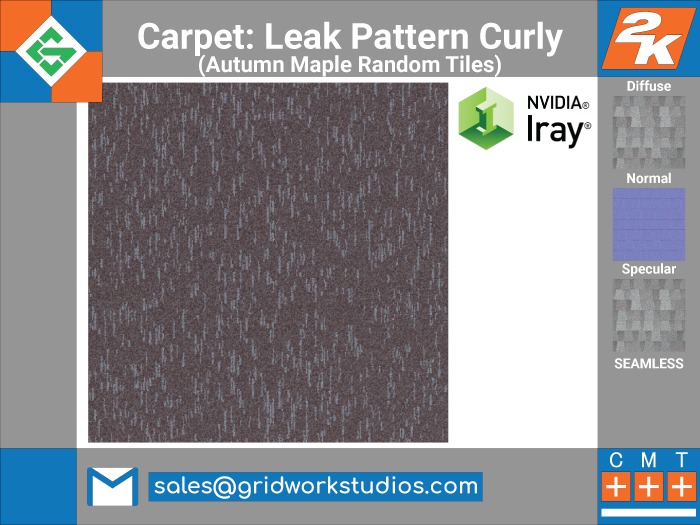 Carpet Curly Leaks Pattern(Autumn Maple Random Tile)