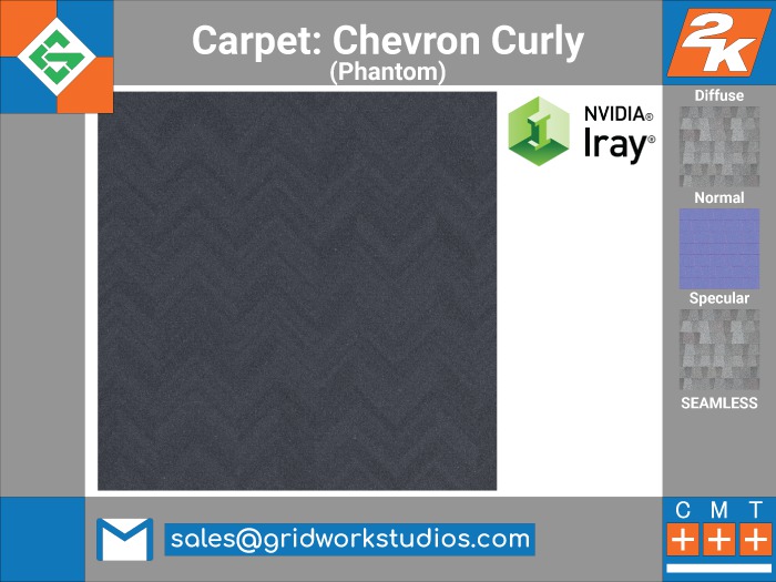 Carpet Curly Chevron(Phantom)