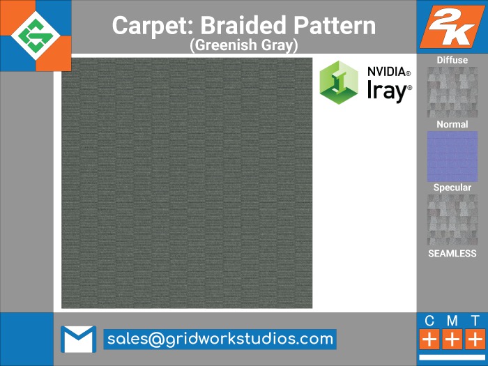 Carpet Braided Binds Pattern(Greenish Gray)