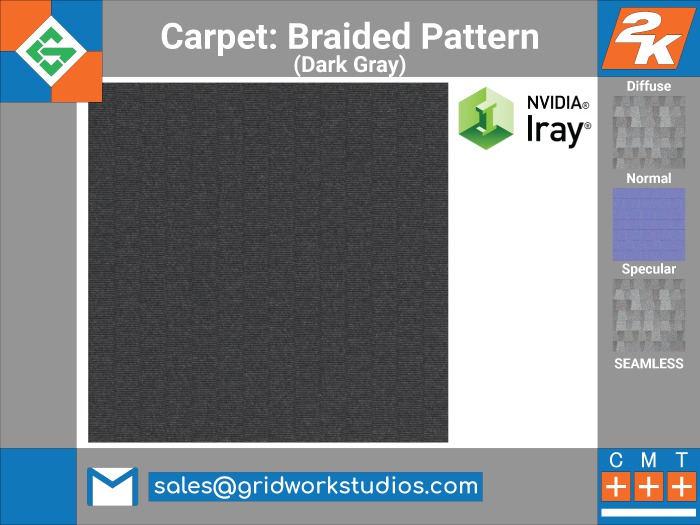 Carpet Braided Binds Pattern(Dark Gray)