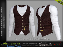 FashionNatic - Jaxtyn Vest with Top Burgundy - Signature Gianni, Belleza - Jake, Legacy