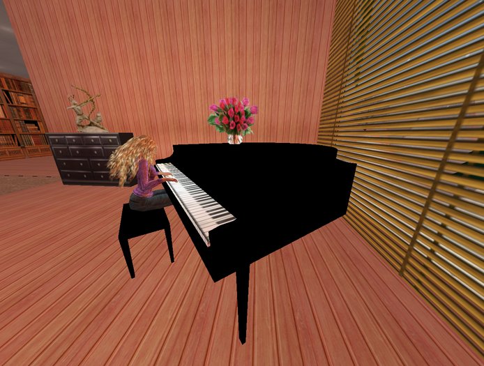 Mi piano scripted + Animations + Music -2 prims - boxed
