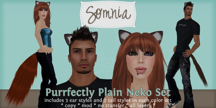 .: Somnia :. Purrfectly Plain Neko Set in Lovely Lavender
