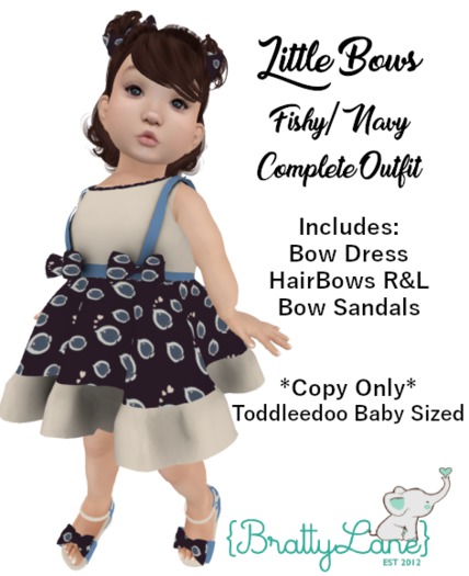 {BL}Little Bows Complete Outfit-Fishy/Navy(Boxed)