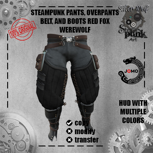 SW - Steampunk Pants,Overpants,Belt Boot Werewolf Red Fox (Box)