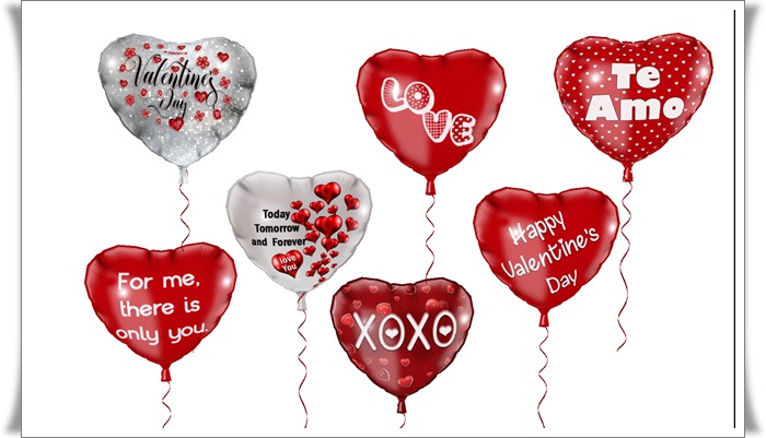[LiZz CreaTions] Valentine single balloons pack 2 (Add/ Unpack)