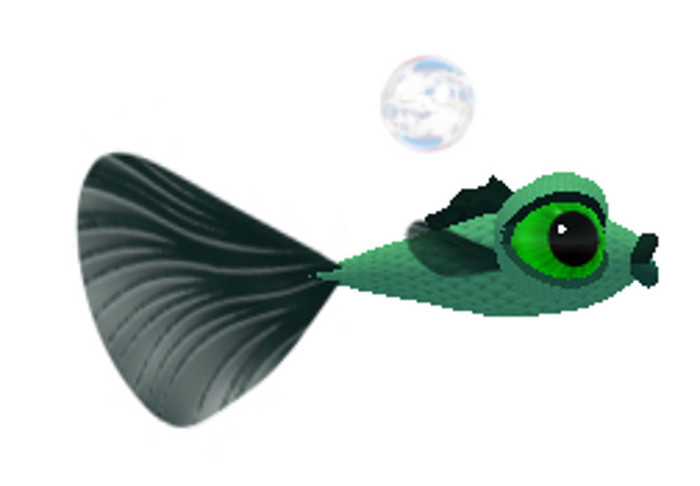 (7S) Common Fish: Green Guppy