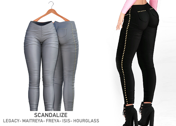 SCANDALIZE. Ametalis.PANTS. Grey